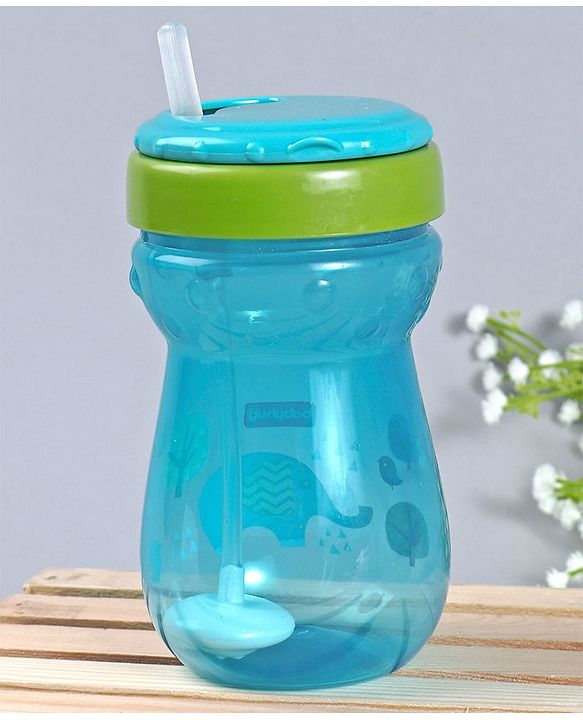 Babyhug Weighted Straw Sipper Blue - 360 ml