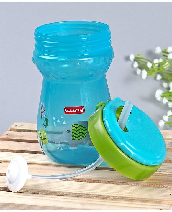 Babyhug Weighted Straw Sipper Blue - 360 ml