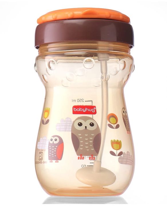 Babyhug Weighted Straw Sipper Orange - 360 ml