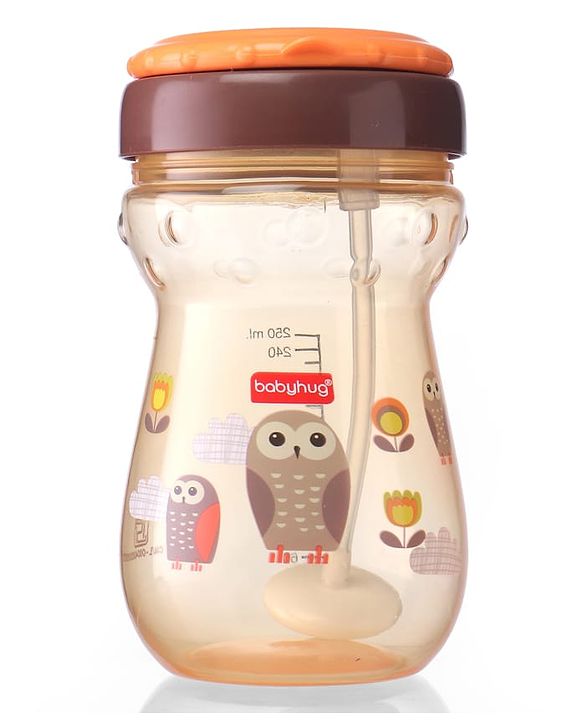 Babyhug Weighted Straw Sipper Orange - 360 ml