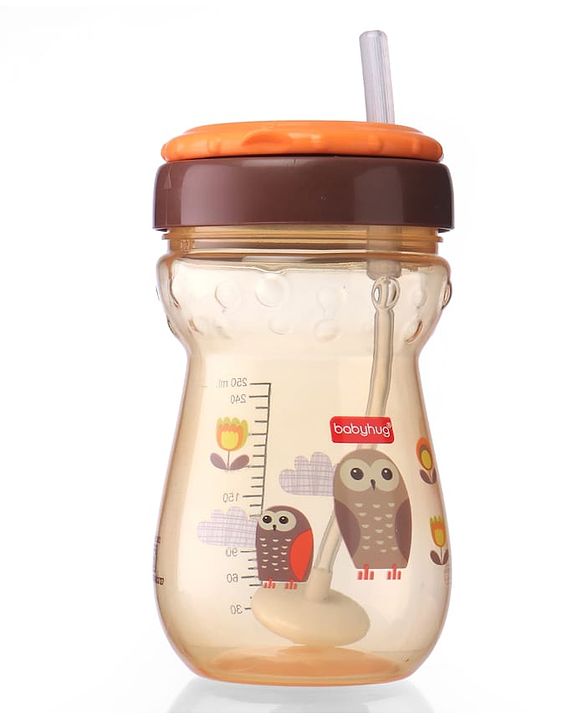 Babyhug Weighted Straw Sipper Orange - 360 ml