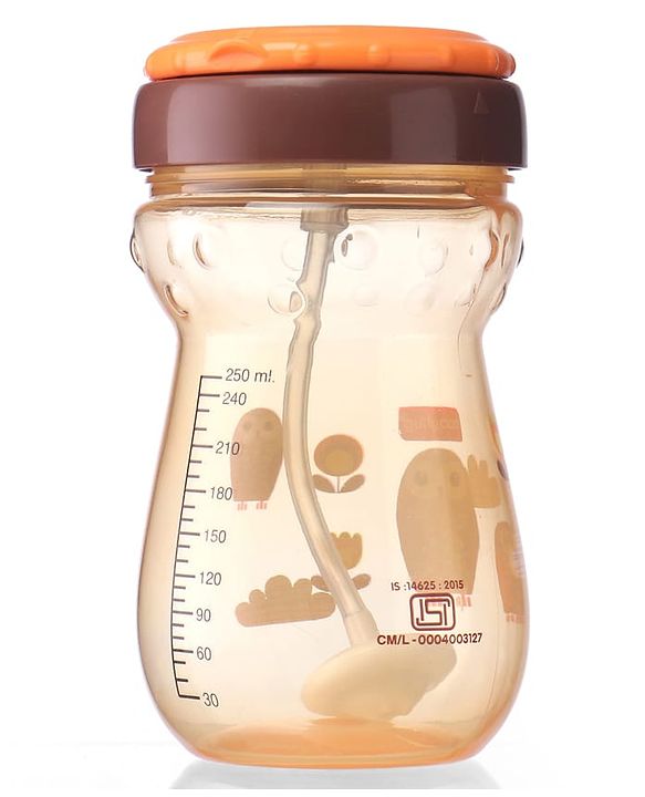 Babyhug Weighted Straw Sipper Orange - 360 ml