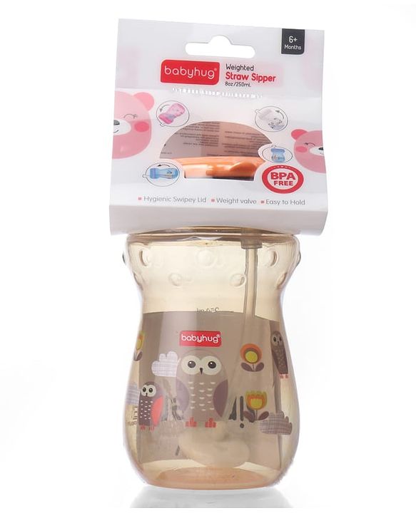 Babyhug Weighted Straw Sipper Orange - 360 ml