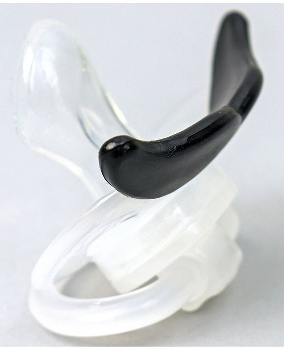 Babyhug Moustache Shaped Orthodontic Soother With Cover - Black | BPA Free | Non-Toxic | Soft Silicone | Lightweight | EN Certified