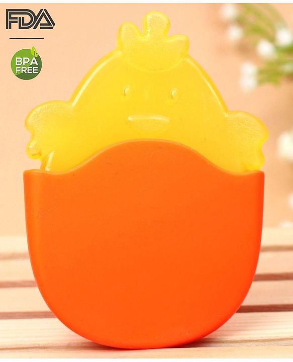 Babyhug Chicken Water Filled Teether With Holder - Yellow