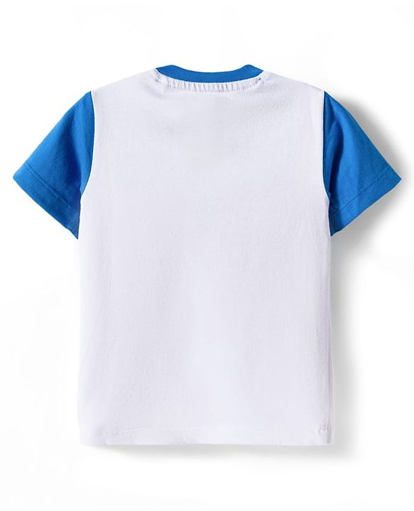 Babyhug Disney Single Jersey Half Sleeves Drop Sholuder T-Shirt with Mickey Mouse & Friends Graphic & Patch Pack of 2 - Multicolour