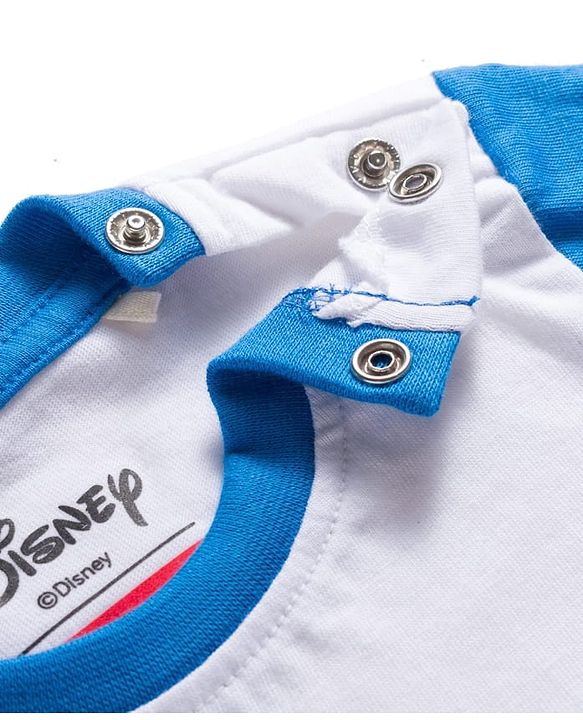 Babyhug Disney Single Jersey Half Sleeves Drop Sholuder T-Shirt with Mickey Mouse & Friends Graphic & Patch Pack of 2 - Multicolour