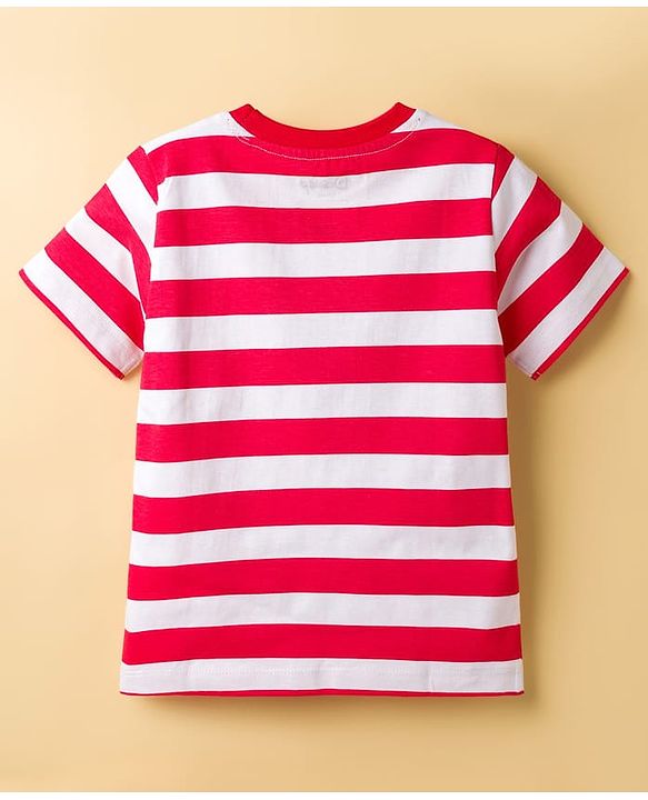 Babyhug Disney Single Jersey Half Sleeves Drop Sholuder T-Shirt with Mickey Mouse & Friends Graphic & Patch Pack of 2 - Multicolour