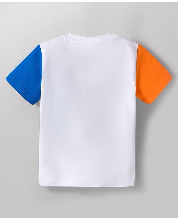 Babyhug Disney Single Jersey Knit Half Sleeves T-Shirts with Mickey Mouse Graphic Pack of 3 - Orange Blue & White