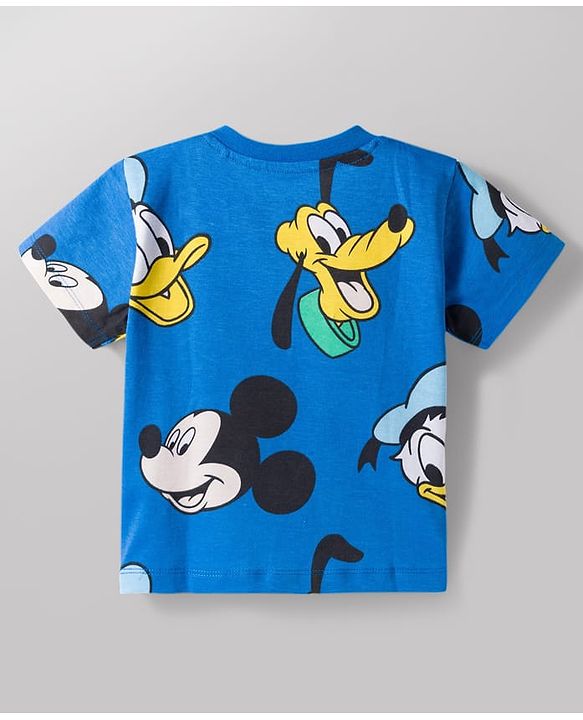 Babyhug Disney Single Jersey Knit Half Sleeves T-Shirts with Mickey Mouse Graphic Pack of 3 - Orange Blue & White