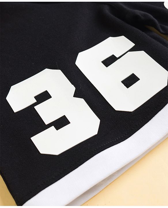 Pine Kids Single Jersey Knit Drop Shoulder Half Sleeves T-Shirt & Shorts Set with California Print - Black