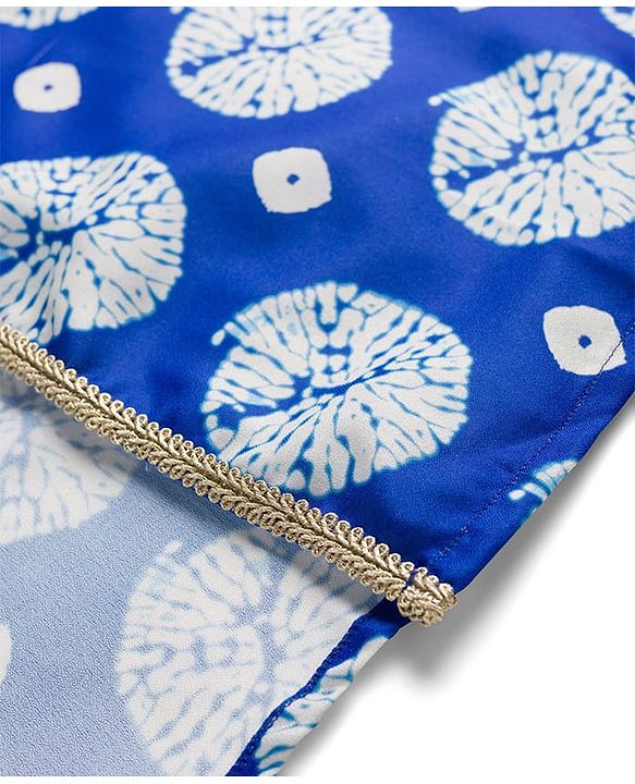 Pine Kids Woven Printed Indo Western  Kurti Palazo Set - Royal Blue