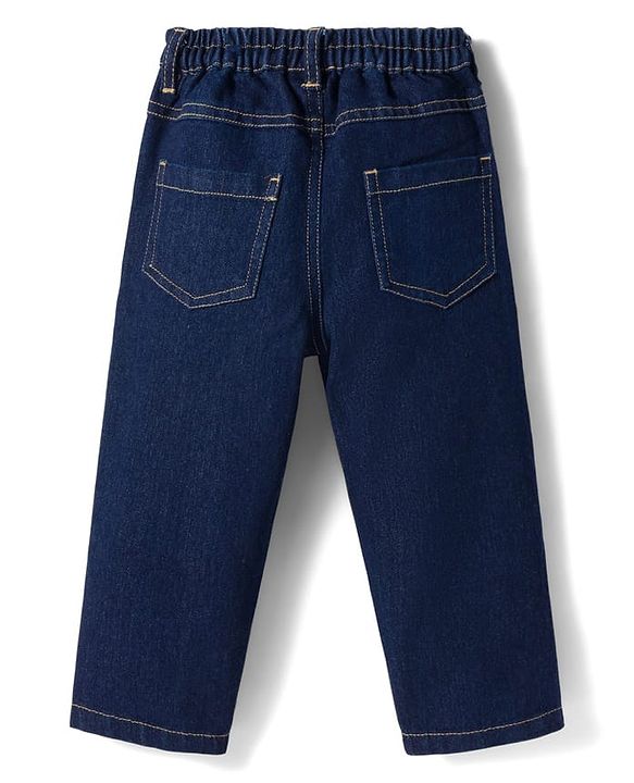 Babyhug Cotton Denim Full Sleeves Checkered Shirt & Jeans Set- Blue