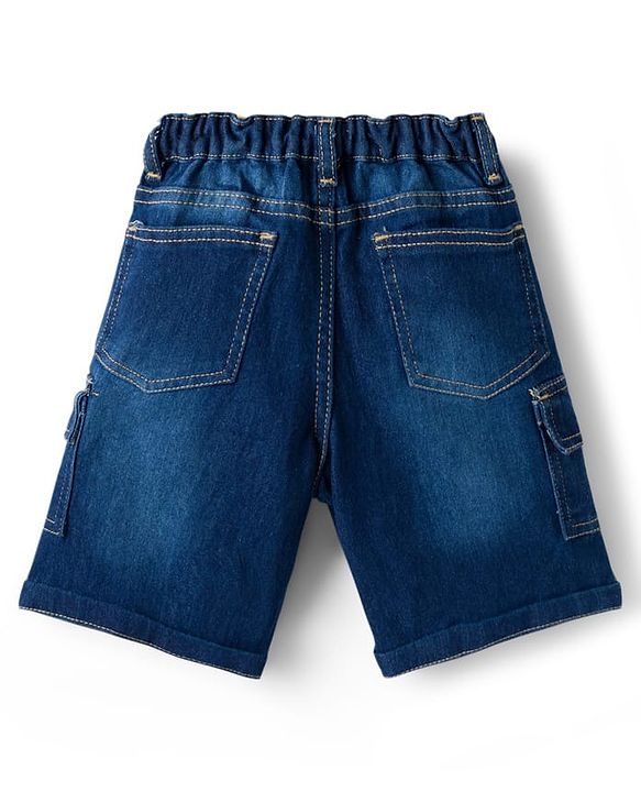 Babyhug Cotton Woven Half Sleeves Striped Shirt & Denim Shorts Set - Blue