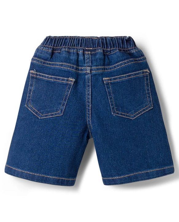 Babyhug Cotton Woven Half Sleeves Striped Shirt & Denim Shorts Set - Blue