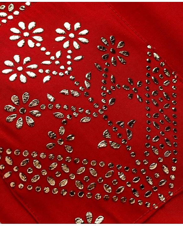 Pine Kids Woven Full Sleeves Kurta Pajama Set with Jacket & Rhinestone Detailing - Red
