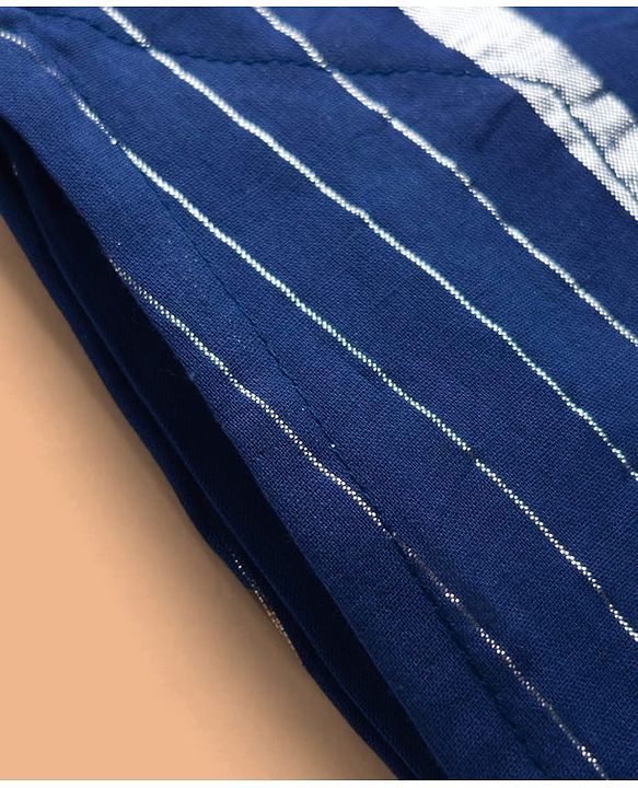 Pine Kids 100% Cotton Woven Full Sleeves Striped Kurta & Pyjama Set - Blue