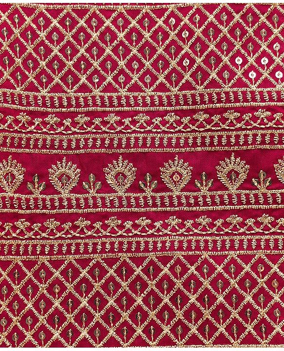 Pine Kids Woven Full Sleeves Printed Kurta Pyjama Set With Sequin Embroidered Nehru Jacket - Maroon