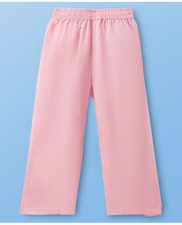 Pine Kids Woven Sleeveless Kurti Chudidar Set with Dupatta & Embroidery - Pink