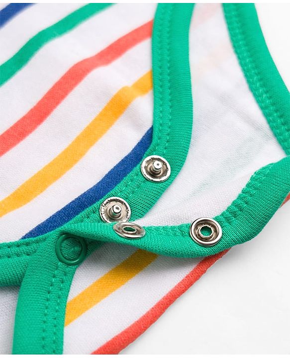 Babyhug 100% Cotton Knit Half Raglan Sleeves Onesie With Teddy Bear Print - Green