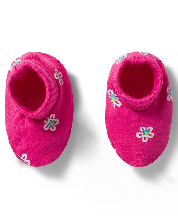 Babyhug 100% Cotton Knit Frill Sleeves Onesie with Hairband & Booties Set with Floral Print - Pink