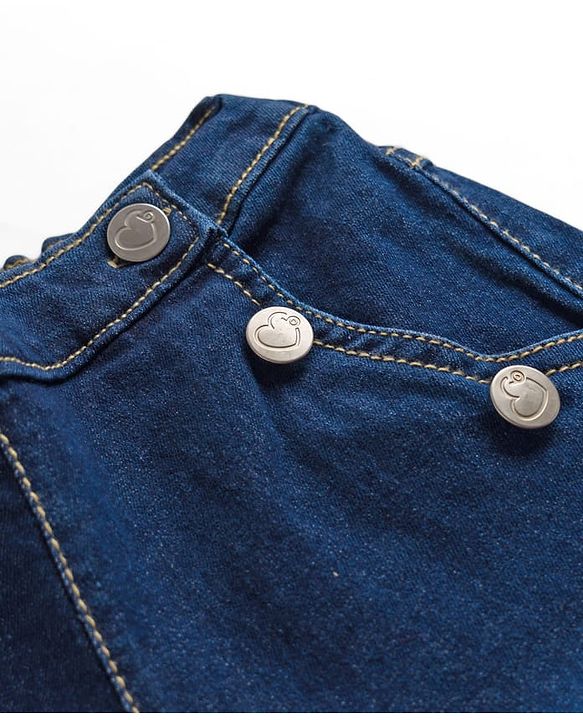 Babyhug Full Length Washed Denim Jeans With Stretch - Navy Blue