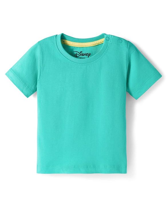 Babyhug Disney Cotton Knit Half Sleeves T-Shirt & Dungaree with Mickey Mouse Graphic - Blue