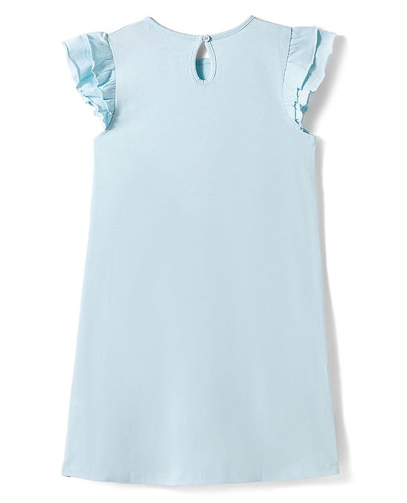 Pine Kids Disney Single Jersey Knit Frill Sleeves Night With Disney Princess Graphics - Light Blue