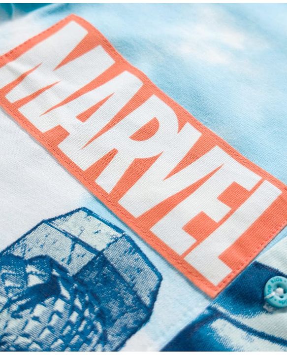 Pine Kids Marvel 100% Cotton Knit Half Sleeves Shirt With Front & Back Avengers Graphics-Multicolour