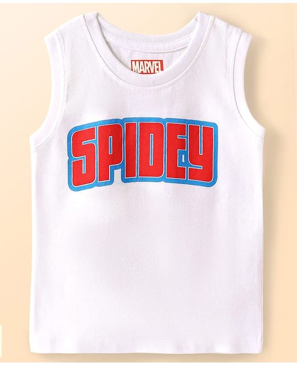 Babyhug Marvel 100% Cotton Knit Full Sleeves Shirt & Sleeveless Tank T-Shirt With Spider Man Graphics - Multicolour