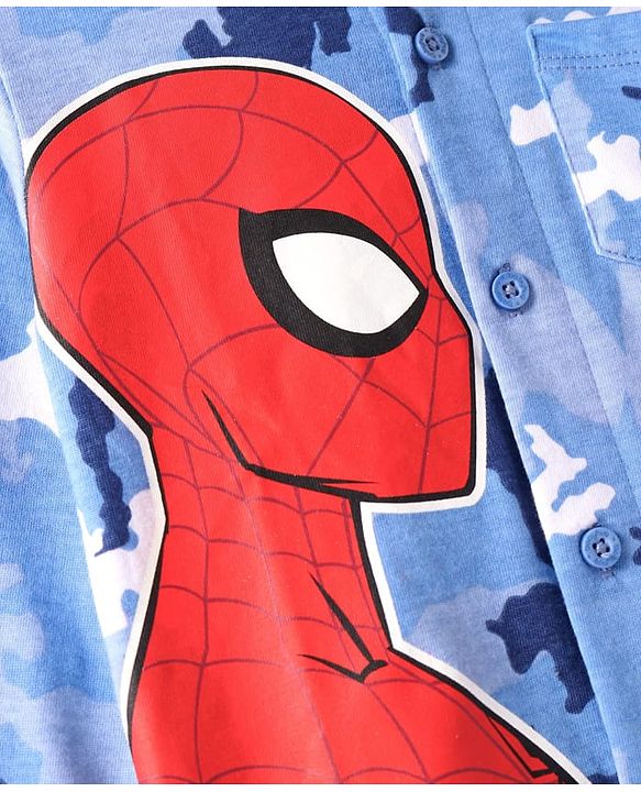 Babyhug Marvel 100% Cotton Knit Full Sleeves Shirt & Sleeveless Tank T-Shirt With Spider Man Graphics - Multicolour