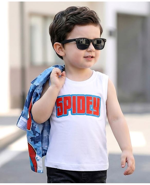 Babyhug Marvel 100% Cotton Knit Full Sleeves Shirt & Sleeveless Tank T-Shirt With Spider Man Graphics - Multicolour