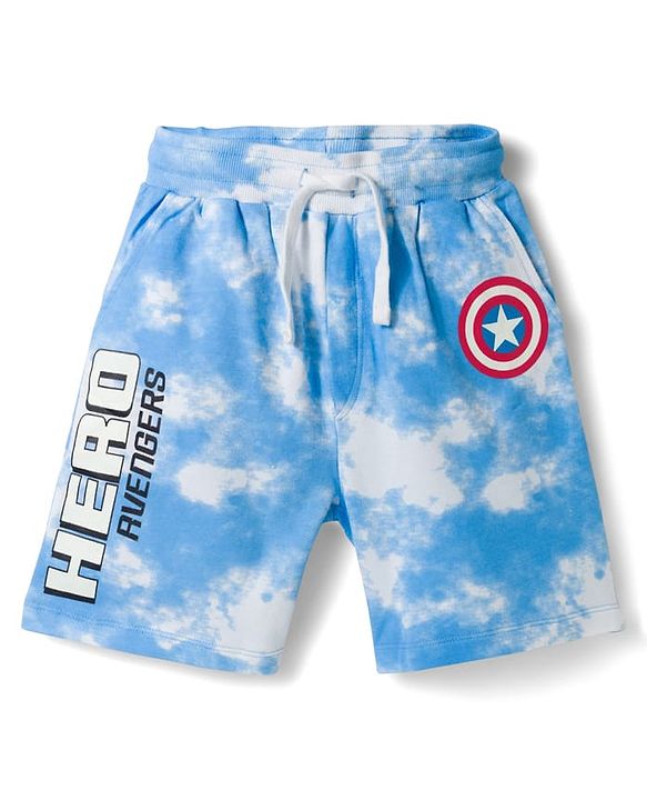 Pine Kids Marvel Single Jersey Knit Half Sleeves T-Shirt & Shorts Set With Captain America Graphics - Multicolor