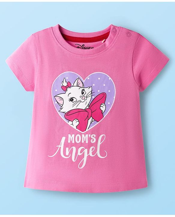 Babyhug Disney Single Jersey knit Half Sleeves T-Shirts with Marie Graphic Pack of 3 - Multicolor