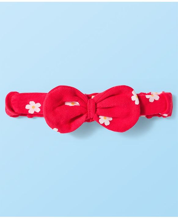 Babyhug 100% Cotton Interlock Knit Frill Sleeves Romper With Floral Print Pack Of 2 - Red & White