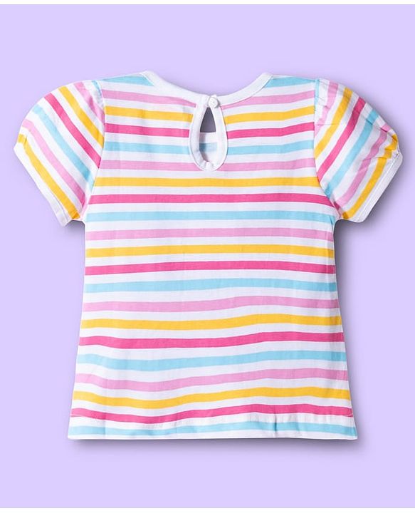 Babyhug 100% Cotton Knit Polka Dot Printed Onesie with Half Sleeves Inner Tee & Hairband - Light Blue