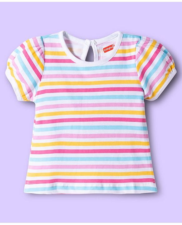 Babyhug 100% Cotton Knit Polka Dot Printed Onesie with Half Sleeves Inner Tee & Hairband - Light Blue