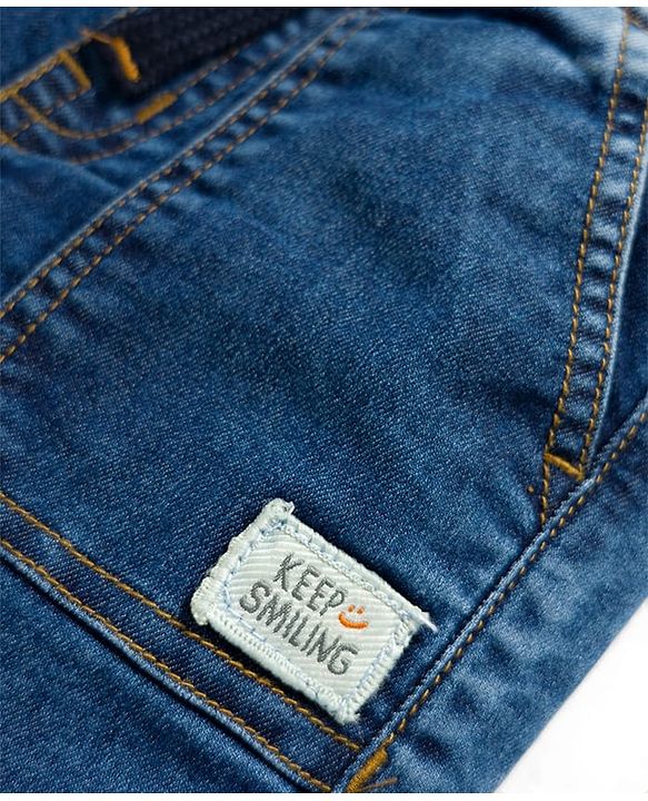 Babyhug Full Length Washed Denim Jeans with Stretch - Blue