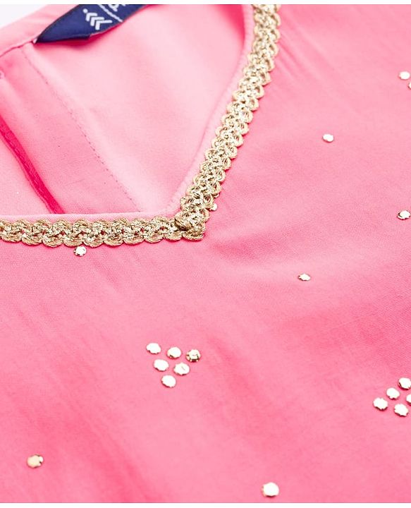 Pine Kids Woven Half Sleeves Choli Lehenga Set with Dupatta & Rhinestone Detailing - Pink