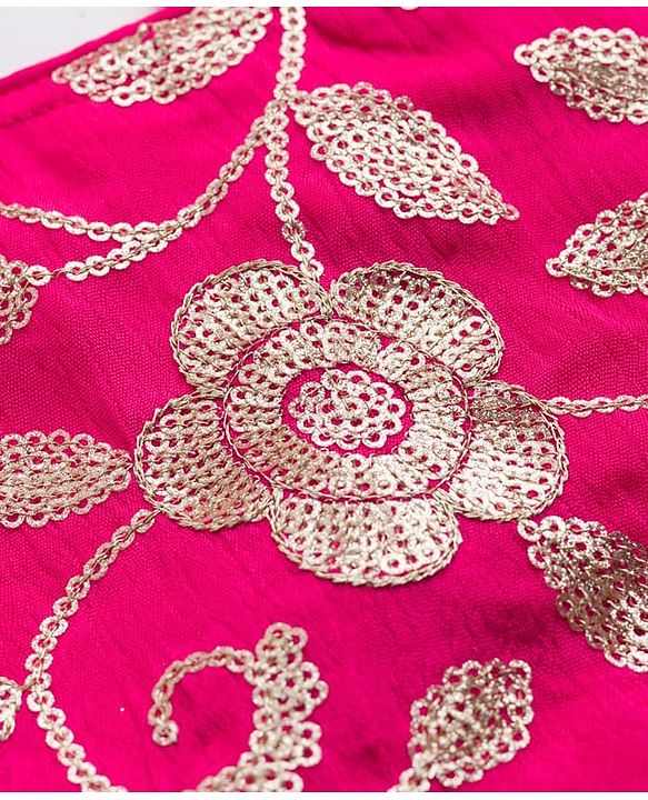 Pine Kids Woven Sleeveless Choli Lehenga Set Dupatta Floral Sequin Detailing - Dark Pink