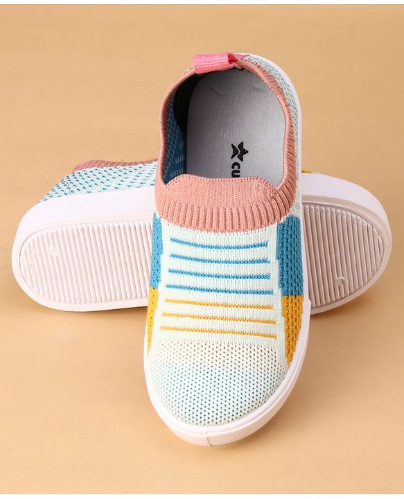 Cute Walk by Babyhug Slip On Casual Shoes with Stripe Detailing - Grey