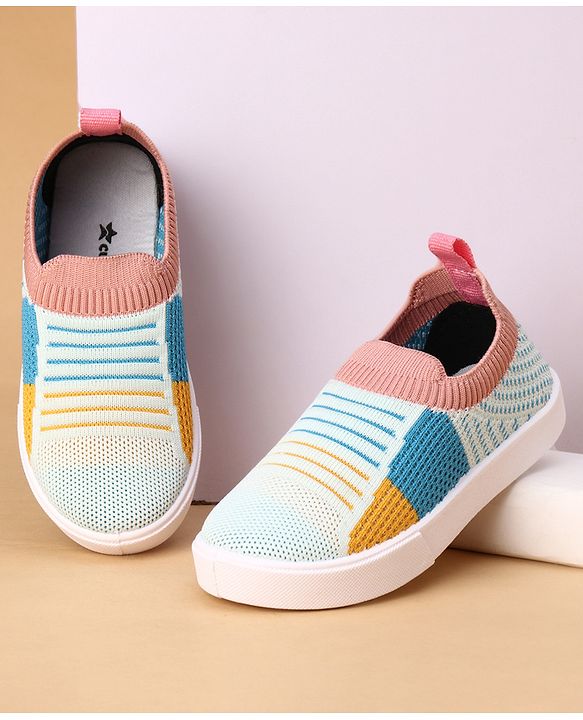 Cute Walk by Babyhug Slip On Casual Shoes with Stripe Detailing - Grey