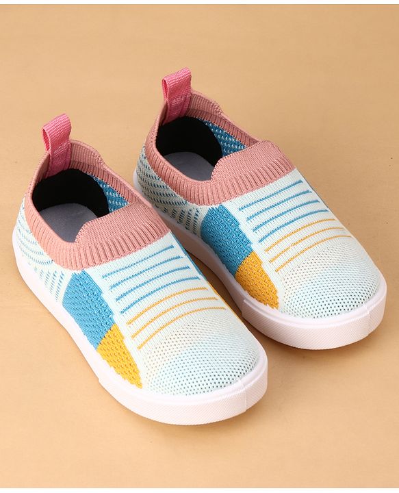 Cute Walk by Babyhug Slip On Casual Shoes with Stripe Detailing - Grey