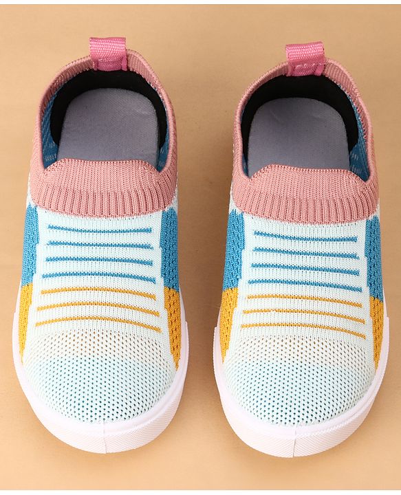 Cute Walk by Babyhug Slip On Casual Shoes with Stripe Detailing - Grey