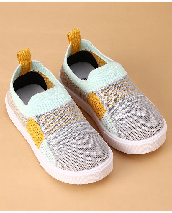 Cute Walk by Babyhug Slip On Casual Shoes with Stripe Detailing - Grey