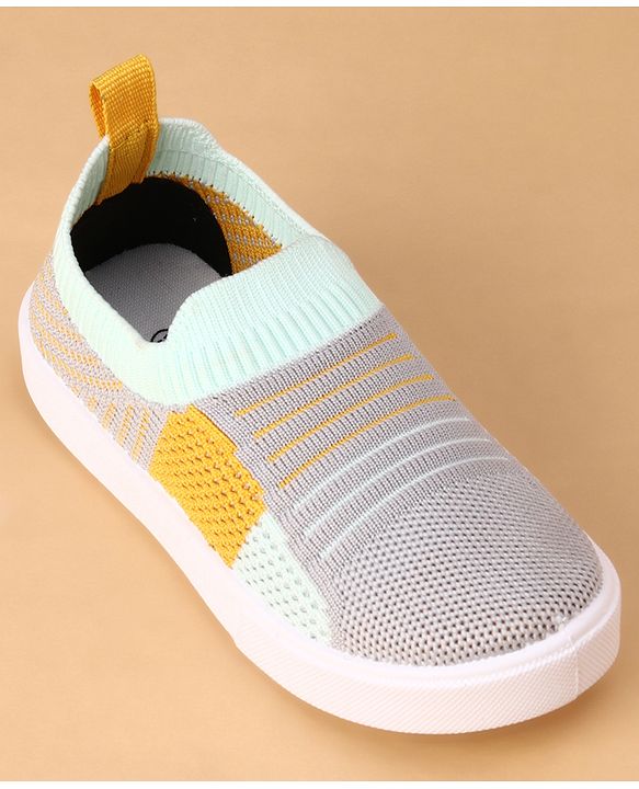 Cute Walk by Babyhug Slip On Casual Shoes with Stripe Detailing - Grey