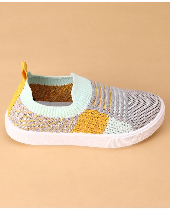 Cute Walk by Babyhug Slip On Casual Shoes with Stripe Detailing - Grey