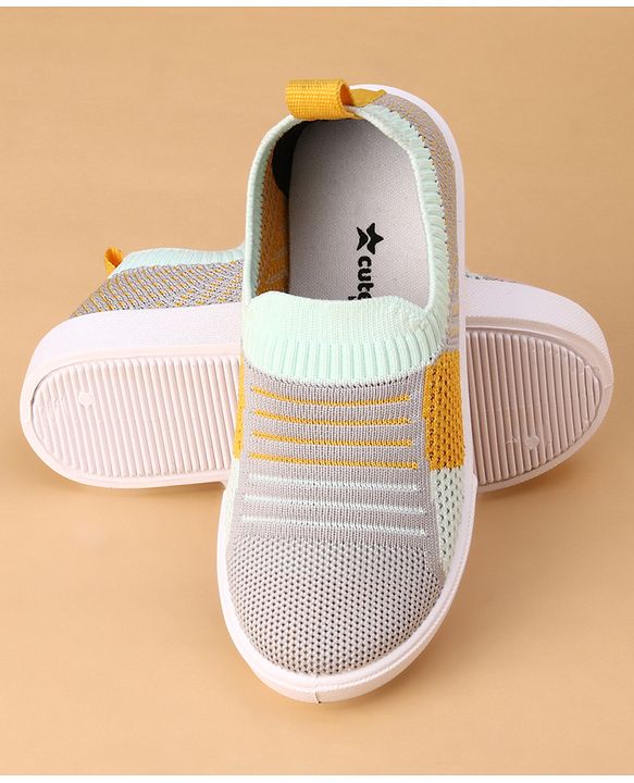 Cute Walk by Babyhug Slip On Casual Shoes with Stripe Detailing - Grey