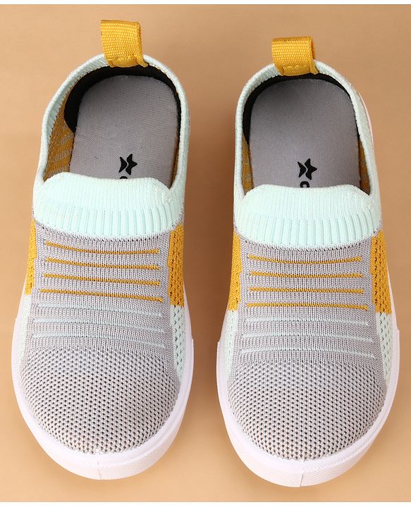 Cute Walk by Babyhug Slip On Casual Shoes with Stripe Detailing - Grey