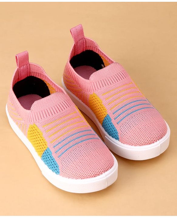 Cute Walk by Babyhug Slip On Casual Shoes with Striped Design  - Pink